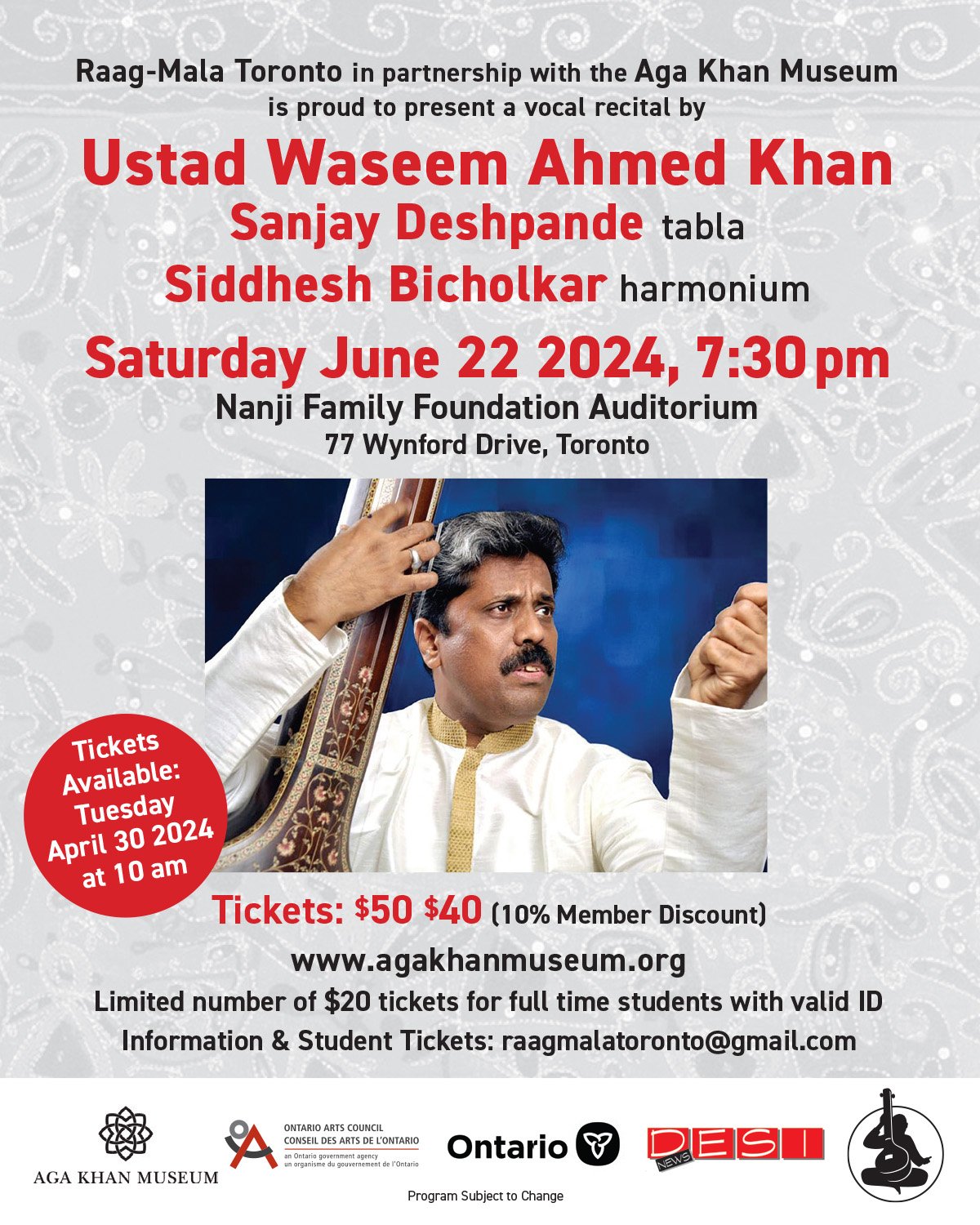 Ustad Waseem Ahmed Khan Raag Mala Toronto Ustad Waseem Ahmed Khan Raag Mala Toronto
